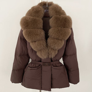Vente en gros 2025 nouveau hiver doudoune femmes vraie <span class=keywords><strong>fourrure</strong></span> de renard épais chaud 90% blanc duvet de canard manteau <span class=keywords><strong>femme</strong></span> Parkas imperméable - Product Image 5