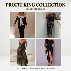 Robes en polyester mélangé pour femmes, vêtements de marque en liquidation, vente en gros, livraison aléatoire, robes pour femmes en gros - Product Image 1