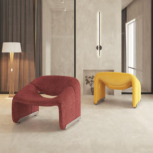 Nordic Style Single <b>Sofa</b> Chair Soft Upholstered M Shape Crab Chair Living Room Minimalist Design - Product Image 3