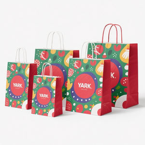 Sac en papier cartonné blanc biodégradable, sac de shopping artisanal personnalisé pour la promotion de la marque et les cadeaux personnalisés - Product Image 3