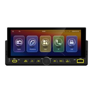 1din 6.86 ''Autoradio multimédia sans fil Carplay/<span class=keywords><strong>Android</strong></span> <span class=keywords><strong>Auto</strong></span>/<span class=keywords><strong>MirrorLink</strong></span> Stéréo BT RDS FM Câblage Protection Lecteur MP5 - Product Image 1