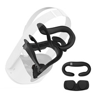 Ensemble de masques faciaux AMVR pour Meta Quest 2, en cuir PU fin et épais, plus confortable, facile à remplacer