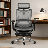 Chaise de bureau pivotante en maille pour ordinateur, design ergonomique moderne, design en forme de U 8D, hauteur réglable