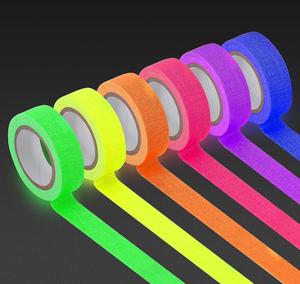 Cinta de neón fluorescente de Venta caliente Lámpara ultravioleta fluorescente luminosa Resaltador Cinta de color Cinta adhesiva de tela - Product Image 1
