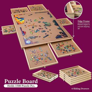 Portatile per adulti e bambini Puzzle gioco <span class=keywords><strong>da</strong></span> <span class=keywords><strong>tavolo</strong></span> <span class=keywords><strong>con</strong></span> 6 cassetti in legno Puzzle <span class=keywords><strong>da</strong></span> <span class=keywords><strong>tavolo</strong></span> - Product Image 2