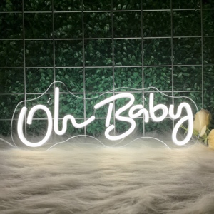 Oh Baby ED Neon <b>Sign</b> <b>Lights</b> Custom RGB Multi-Color Remote Control Wall Mountable Baby Gift Home Party Car Companies Event Decor - Product Image 3