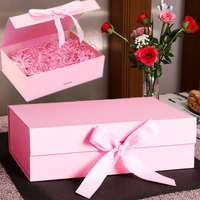 Boîte-cadeau magnétique rose de luxe personnalisée en usine pour boîte-cadeau d'anniversaire de vacances d'anniversaire
