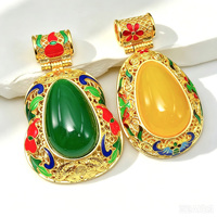 Pendentifs Breloques Goutte d'Eau en Résine Cloisonné Ethnique de Haute Qualité pour Colliers Femme, Bijoux, Cadeaux, Vente en Gros