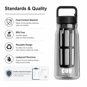 <span class=keywords><strong>Hydracy</strong></span> Große Auslaufsichere Sportflasche mit Fruchtinfusor und Sieb 600ml/800ml Umweltfreundlich Spülmaschinenfest Geeignet für Fitness und Sport - Product Image 4