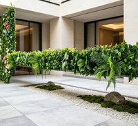 Décoration Murale Végétale Artificielle : Plantes Vertes Simulées, Fleurs Fraîches Préservées et Moquette Artificielle pour un Espace Vert