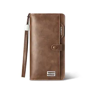 Men's Long Zipper Wallet High Quality Pu Leather Wallet For Men Rfid Blocking Business Clutch Bag Credit Card Holder Purse Man