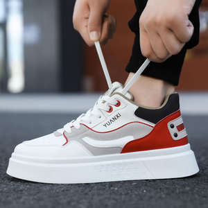 Zapatos Casuales para Hombre, Zapatillas de Moda Blancas, Rojas y Grises, Deportivas, Cómodas, Transpirables, de Cuero, Estilo Walking - Product Image 5