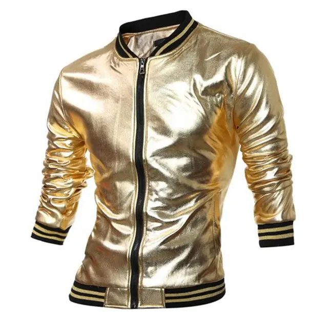 Custom Made Shiny Faux Leather jacket New Style Good Looking Fashion Leather Jacket Cold Protective leather Jacket for men