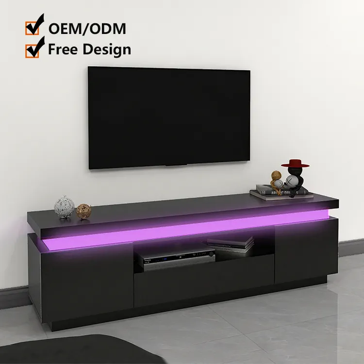 New Model LED TV Stand Wooden Furniture TV Meubel Designs TV Cabinets Unit Living Room Furniture Modern 10 Sets Acceptable