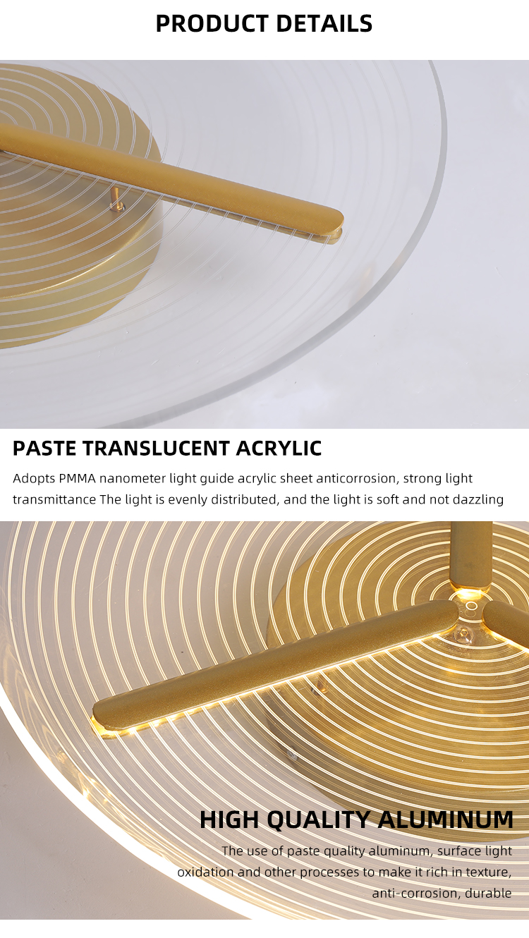 Modern Nordic Popular Indoor Decorative Living Room Bedroom Luxury Acrylic Modern Led Ceiling Light