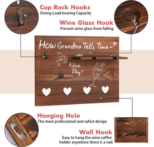 <span class=keywords><strong>Estante</strong></span> de madera <span class=keywords><strong>para</strong></span> tazas único, soporte <span class=keywords><strong>para</strong></span> gafas, montado en la pared, decoración del hogar, <span class=keywords><strong>estante</strong></span> colgante de madera <span class=keywords><strong>para</strong></span> taza de café <span class=keywords><strong>y</strong></span> copa de vino - Product Image 4