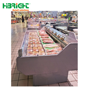 Supermarché Deli Case Réfrigérateurs Équipement <span class=keywords><strong>Vitrine</strong></span> <span class=keywords><strong>Vitrine</strong></span> <span class=keywords><strong>Boucherie</strong></span> Horizontal Ouvert Refroidisseur - Product Image 5
