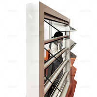 Pays tropical mobile simple 6mm Double verre trempé trempé blanc gris aluminium persienne Jalousie fenêtre pour salle de bain