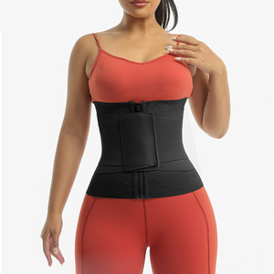 3049 Großhandel Taillen trainer mit persönlichem Logo Frauen Abnehmen Workout Kompression Doppel gürtel Bauch Kontrolle Body Shaper <span class=keywords><strong>Wrap</strong></span> - Product Image 5