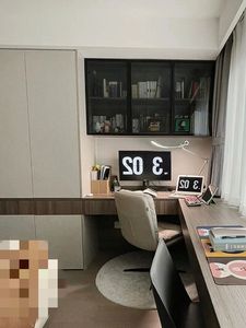 Bureau d'ordinateur moderne en forme de <span class=keywords><strong>L</strong></span> avec bibliothèque haute et tiroirs, grande station de travail pour bureau à domicile avec support pour unité centrale pour salle d'<span class=keywords><strong>étude</strong></span> - Product Image 3
