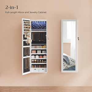 <span class=keywords><strong>Armoire</strong></span> <span class=keywords><strong>à</strong></span> <span class=keywords><strong>bijoux</strong></span> <span class=keywords><strong>SONGMICS</strong></span> blanche avec miroir, verrouillable, 6 LED, réglable, <span class=keywords><strong>à</strong></span> fixer au mur - Product Image 5