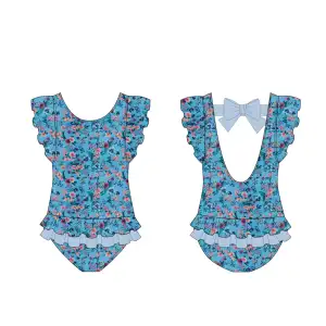 Costume da bagno Boutique per bambini abbinati estivi per bambini ragazzi fiori di mare OEM costumi da bagno per bambini stampati personalizzati