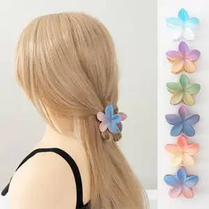 New Cross Border Gradient Egg Blossom Frosted Hair Scratching Vacation Side Scratching Hair Clip Back Spoon Pan Hair Shark Clip