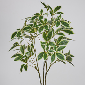 Buisson artificiel de feuillage varié Schefflera, imitation feuilles d'arbre parapluie, vert et blanc, pour la décoration de vases à la maison et au bureau - Product Image 3