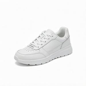 Women's White Walking <b>Shoes</b> Casual Sneakers Low Round Toe Thick Sole for Daily Wear - Product Image 1