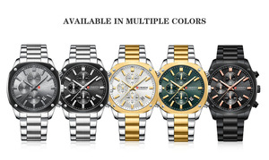 Montre à quartz CURREN 8490 en acier inoxydable avec bracelet, calendrier, lumineuse, étanche, simple et élégante, très vendue - Product Image 6