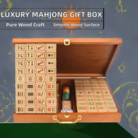 Coffret Cadeau de Luxe Personnalisé en Bois de Hêtre Écologique pour Jeu de Mahjong, Style Nautique, Poli, Lavable, à Suspendre au Mur, Logo Personnalisé, Artisanat Personnalisé