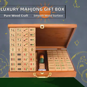 Coffret Cadeau de Luxe Personnalisable en Bois de Hêtre Écologique pour Jeu de Mahjong, Style Nautique, Poli, à Suspendre au Mur, Logo Personnalisable, Artisanat - Product Image 2