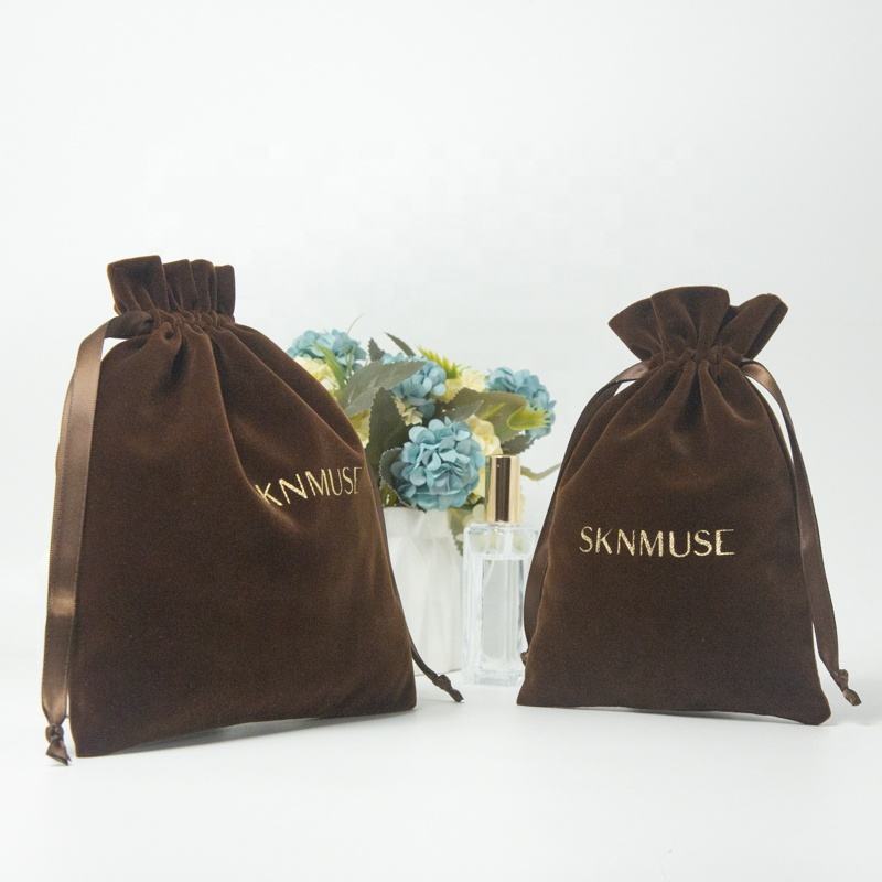 Custom Brown Jewelry Pouches Luxury Durability