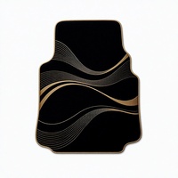 Tapis de sol de voiture noir et or 3D toutes saisons, tapis auto imperméables antidérapants, ensemble complet sur mesure