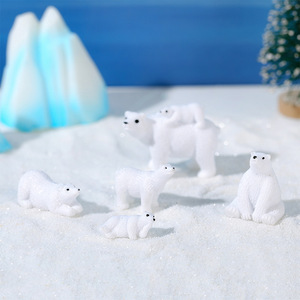 Oso Polar en Miniatura, Adorno de Resina con Forma de Animal, Decoración para el Hogar, Artesanía Artística, Regalo Decorativo - Product Image 1