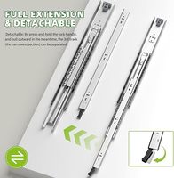 Glissières de tiroir modernes AOLISHENG robustes à roulement à billes en acier de 76 mm, à extension complète, capacité de charge de 220 kg pour cuisine et chambre