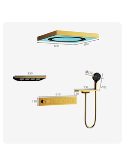 Sistema <span class=keywords><strong>Doccia</strong></span> a Soffitto WEIHAO Nero <span class=keywords><strong>con</strong></span> 5 Funzioni LED, Lettore Musicale e <span class=keywords><strong>Doccia</strong></span> a Soffitto <span class=keywords><strong>con</strong></span> <span class=keywords><strong>Cambio</strong></span> Colore - Product Image 4