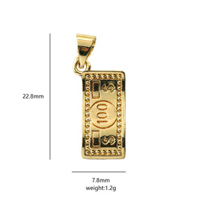 Ciondoli <span class=keywords><strong>Portafortuna</strong></span> in Oro con Strass a Forma di Dollaro, Banconota e Sacchetto della Ricchezza per Bracciali e Collane Fai da Te, Accessori Gioielli <span class=keywords><strong>Portafortuna</strong></span> - Product Image 5