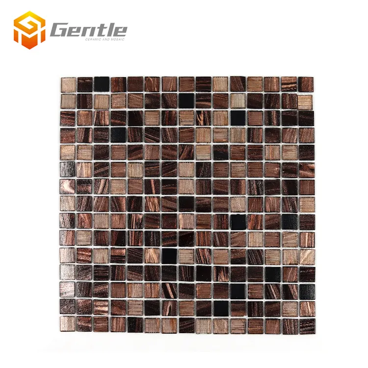Respingo quadrado de parede de mosaico, 327*327mm 20*20*4mm popular, quente, mosaico, quadrado, mistura marrom, brilhante, vidro, mosaico