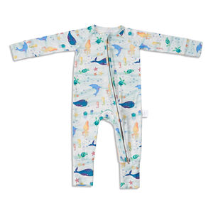 Romper Bayi Organik dari Bambu, Piyama Bayi, Onesie Bayi Custom, Sleepsuit Bayi Baru Lahir dengan Ritsleting, Jumpsuit Tidur Bermotif, Pakaian Tidur Bayi, Pakaian Bayi - Product Image 2