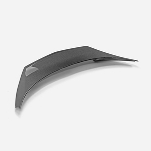 Carbon Fiber Rear Spoiler Wing Shaped Polished Finish Tuning Style for Rear Trunk Installation with <b>Glue</b> Tape or Screws - Product Image 1