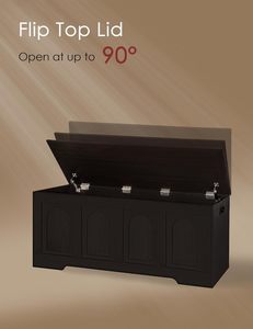 <span class=keywords><strong>Banc</strong></span> de rangement moderne en bois massif écologique et durable, 47,2 po, 2 tiroirs, charnières de sécurité, pour chaussures, salon/chambre, hôtel, montage facile - Product Image 5