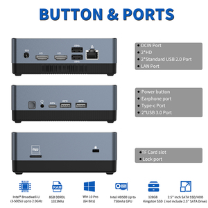 Haute Qualité noyau i3 mini pc Intel Processeur Quad-core 2.0GHz 8 GO RAM 128 GO mini pc support de bureau <span class=keywords><strong>windows</strong></span> <span class=keywords><strong>10</strong></span> <span class=keywords><strong>os</strong></span> - Product Image 4