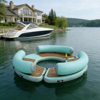 Dock flottant modulaire circulaire en PVC de qualité commerciale, capacité de 100 à 500 kg, 5 à 10 passagers, utilisation en extérieur, eaux peu profondes