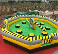 Jeu de fusion gonflable commercial Wipeout Sweeper Eliminator gonflable Parcours d'obstacles pour une utilisation intérieure/extérieure à l'école à la maison
