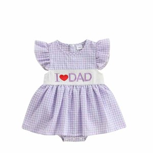 Body de bebé <span class=keywords><strong>con</strong></span> mangas volantes pequeñas y gorro, mono casual bordado de una pieza para niña - Product Image 5