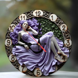 Round Wooden Wall <b>Clock</b> 25x25Cm <b>Silent</b> Non Ticking Natural Wood Home Decor <b>Clock</b> - Product Image 1