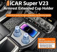 Compatible avec les accessoires ICAUR V23 : Boîte de rangement étendue pour bouteille d'eau, amélioration de l'intérieur, boîte de rangement multifonctionnelle.