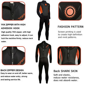 ओएम आर्टसूट कस्टम लोगो एक टुकड़ा लंबी आस्तीन बैक जिपर 3 मिमी स्विमिंग डाइविंग सूट पुरुषों नियोप्रोन सर्फिंग आर्द्र सूट - Product Image 6