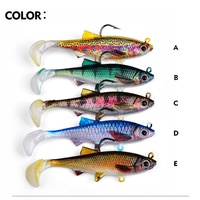Appât souple en PVC multi-espèces en forme de poisson |   Leurre de pêche à la traîne avec hameçons pour la pêche en mer de la bar, du thon et du maquereau